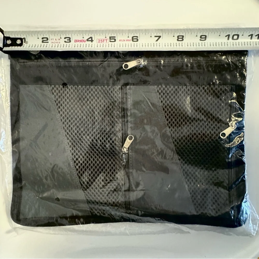 NEW Gray & Black Expandable Binder Pencil Pouch